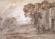 Claude Lorrain Landscape with Abraham Expelling Hagar and Ishmael (mk17) oil on canvas